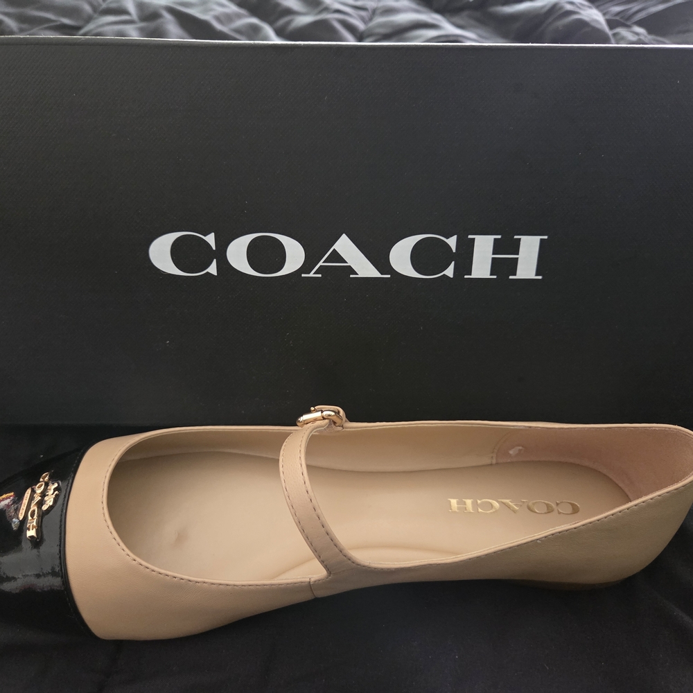 Coach Tan and Black Flats for Effortless Style